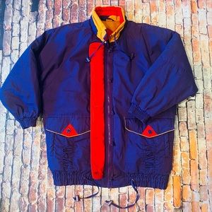 Retro Purple- Colorblock Coat Vintage